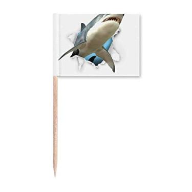 Imagem de Animal Paper Break Shocks Sharks Toothpick Flags Marcador Topper Decoração de Festa