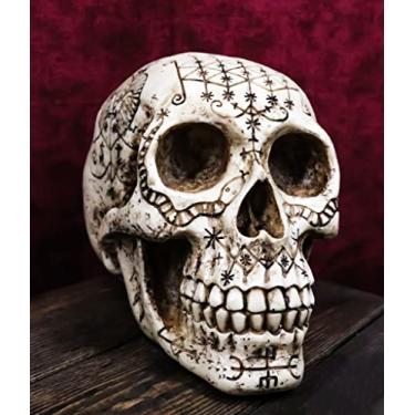 Imagem de Ebros Erzulie Freda Veve Haitian Ancient Voodoo Love Spells Romance Talisman Tattoo Skull Statue Gothic Skull Lwas Voudou Loa of Love Day Of The Dead Skeleton Cranium Figurine