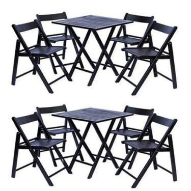 Conjunto de Mesa Madeira Maciça com 4 Cadeiras - Tramontina Garden Dobrável  Beer - Conjunto de Mesa e Cadeiras para Jardim - Magazine Luiza