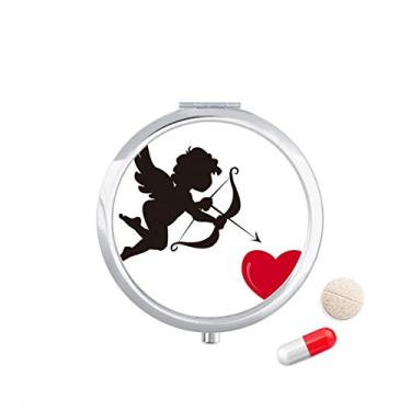 Imagem de Caixa de armazenamento de remédios com estampa de coração vermelho do anjo do Cupido