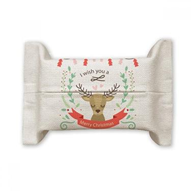 Imagem de Bolsa de linho de algodão com estampa de festival de cervos de Natal