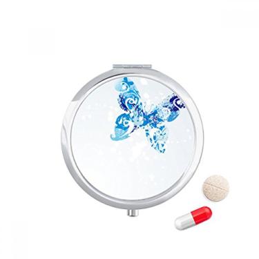 Imagem de Caixa de armazenamento de medicamentos com borboleta azul celeste de animais com grafite flutuante