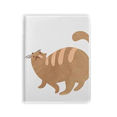 Imagem de Diário de capa macia para caderno de aquarela de gato gordo marrom