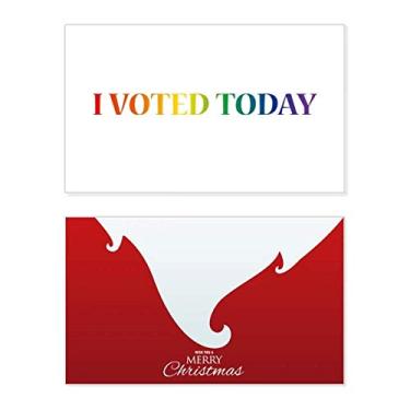 Imagem de LGBT Bandeira de arco-íris I Vote Today Holiday Merry Christmas Cartões de parabéns Mensagem de Natal