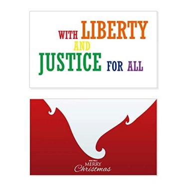 Imagem de LGBT Bandeira de arco-íris Liberty and Justice Holiday Merry Christmas Cartões de parabéns Mensagem de Natal