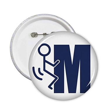 Imagem de Palito de ação corporal letra Art Deco presente moderno broche distintivo botão emblema acessório decoração 5 peças