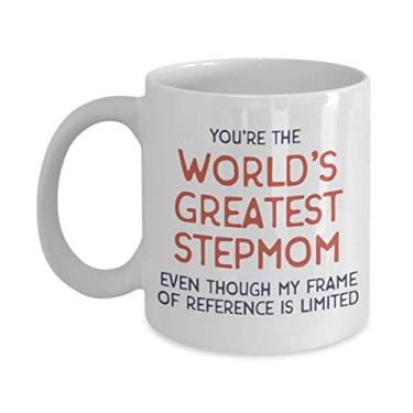 Imagem de Caneca de madrasta – presente para madrasta – presente de madrasta – melhor madrasta do mundo – xícara de café – ideia de presente de dia das mães – ideia engraçada de presente para aniversário, Natal