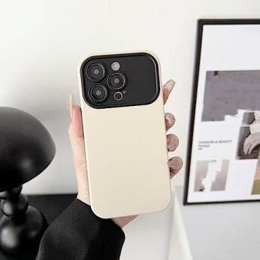 Imagem de Fashion Simple Contrast Color Skin Sense Large Window 2 in 1 Package Full Case Protective Phone Case for iPhone 14 13 Pro Max XS Max, White, For iphone 14pro max