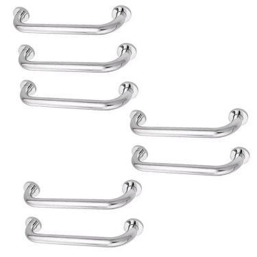 Imagem de Alça de Apoio 30cm  Barra Inox Kit 7 Unidades Cadeirante Idoso Box Corrimao Banheiro Segurança Acessibilidade