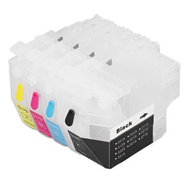 Imagem de Cartucho de Tinta para Impressora, Cartucho de Tinta PP de 4 Unidades, Substituição de Cartucho de Recarga de Impressão Suavemente Transparente para Kits de Recarga de Cartucho