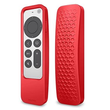 Imagem de Fintie Capa protetora 2 em 1 para Apple TV Siri Remote 2021 2022 e Tag - Capa leve antiderrapante à prova de choque para Apple TV 4K / HD Siri Remote Controller (2ª geração/3ª geração), verme