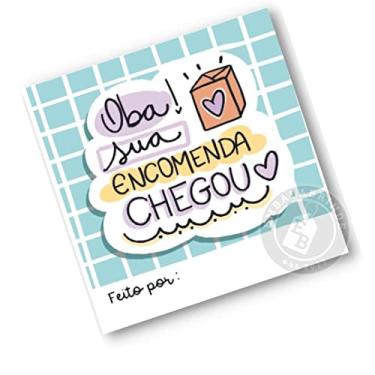Imagem de Mini Cartão De Agradecimento Ao Cliente 4x5cm - 100 Unidades (Oba sua encomenda chegou)