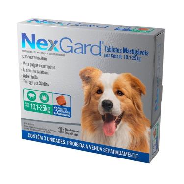 Imagem de Antipulgas e Carrapatos Nexgard Cães 10,1 a 25kg 3 comprimidos