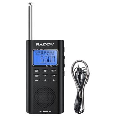 Imagem de Raddy Rádio de ondas curtas portátil RF886 AM/FM/SW/VHF/WB Conexão BT com NOAA e alerta, bolso recarregável com antena de fio de 2,5 m