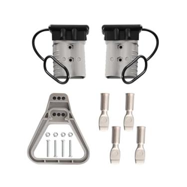 Imagem de Micrl 2/0 AWG 350A bateria de conexão/desconexão rápida, kit de conector de cabo jumper para guincho de recuperação, Powerpole, sistemas de reboque (cinza)
