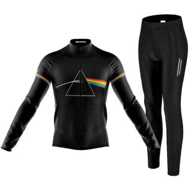 Imagem de Kit Camisa Bike Pink Floyd Preto C/ Calça Ciclismo Espuma Refletivo-Unissex