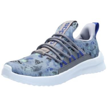 Imagem de adidas Tênis infantil Lite Racer Adapt 5.0 sem cadarço, Cinza/azul semi lúcido/semiverde faísca, 16
