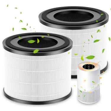Imagem de Filtro de substituição AP-S0610L compatível com purificador de ar MOOKA AP-S0610L, filtro H13 True HEPA, sistema de filtragem de 3 estágios, pacote com 2
