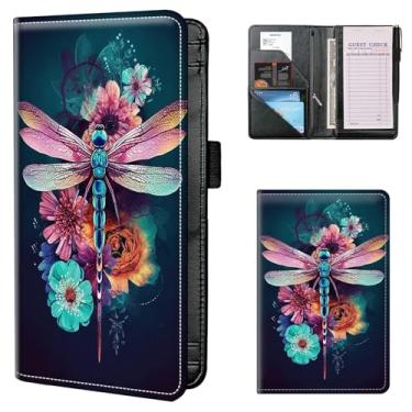 Imagem de Livros de servidor para garçonete, livro de garçom, livro de garçom com bolso com zíper, livro de garçonete organizador para livro de cheque de convidado restaurante adequado para servidor avental -