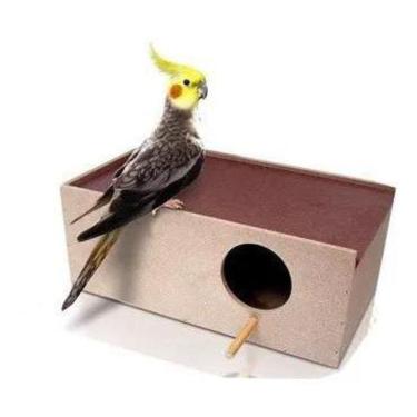 Imagem de Ninho De Madeira Mdf Para Calopsitas E Periquitos Gaiola