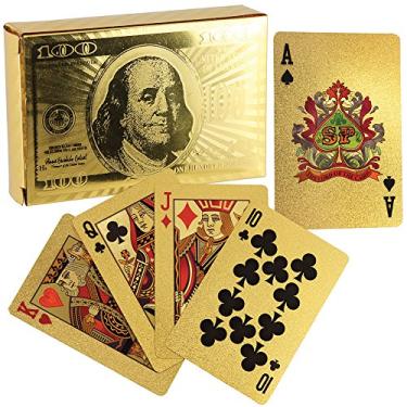 Imagem de Oliasports Jogos de mesa de pôquer folheados a ouro 24K