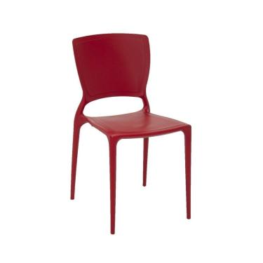 Imagem de Cadeira Sofia Vermelha Tramontina Encosto Fechado 92236/040