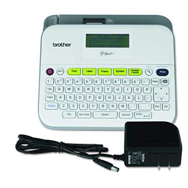 Imagem de Brother Etiquetadora monocromática P-Touch, etiquetadora versátil e fácil de usar, PTD400AD, adaptador AC, teclado QWERTY, etiquetagem de várias linhas, branca