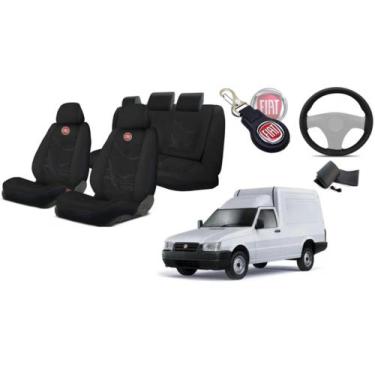 Imagem de Jogo Capas Tecido Duráveis Bancos Fiorino '96-'07 + Volante + Chaveiro