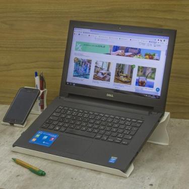 Imagem de Suporte Apoio de Notebook para Mesa em Alumínio  - Branco - Maxx Diamo
