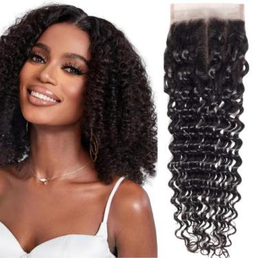 Imagem de Aplique Top Closure Topo Cacheado Cabelo Humano 4x4 - Bbless
