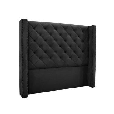 Imagem de Cabeceira King Vicenza Veludo Preta - Spezzia Decor