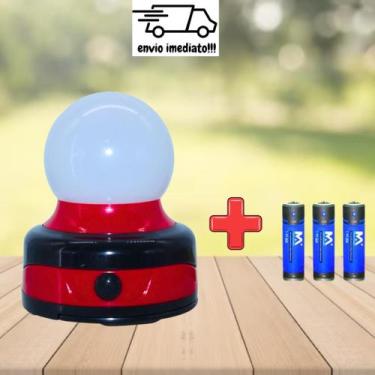Imagem de Abajur Luminária De Led Com Imã A Pilha Multiuso Lanterna Com 3 Pilhas