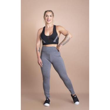 Imagem de Conjunto Feminino Fitness Calça Legging Lisa Básica Cintura Alta E Top