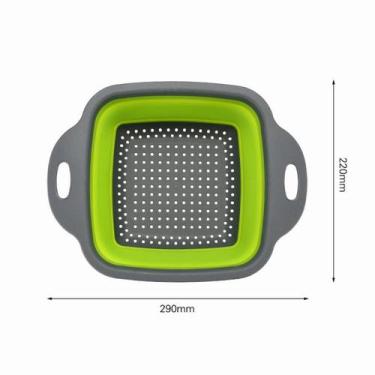 Imagem de Escorredor Peneira em Silicone 29x22cm Dobrável Quadrado - COOKING UTE