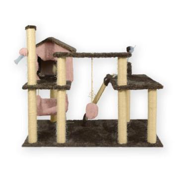 Imagem de Arranhador Playground Casa Gatos Grande ModularparaGatil - MIU, CARAME
