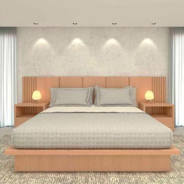 Imagem de Kit Quarto Sob Medida King MDF Com Cabeceira 3,50m e 2 Mesas - Casa La
