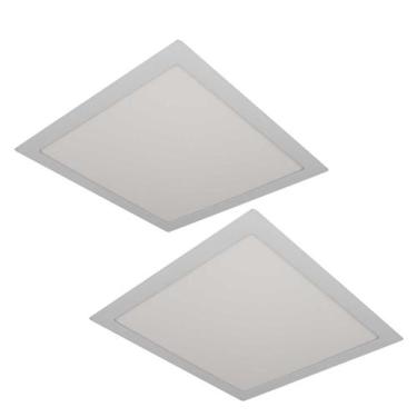 Imagem de Kit 2 Painel Plafon LED Embutir 25W Quadrado Luz Neutra C/ Borda ST439