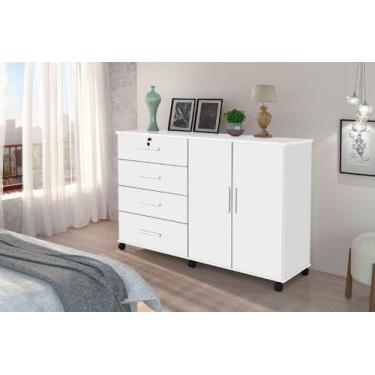 Imagem de Cômoda BR Com Rodízios Cor Branco - SM