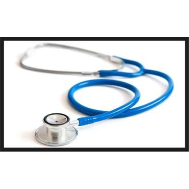 Imagem de Quadro Decorativo Estetoscópio Consultórios Médicos Medicina Com Moldu