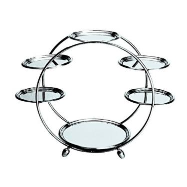 Imagem de Mepra AZ20097419 Suporte circular de apresentação para palácio com 6 plataformas de servir – [Pacote com 12], acabamento em aço inoxidável, pode ir à lava-louças
