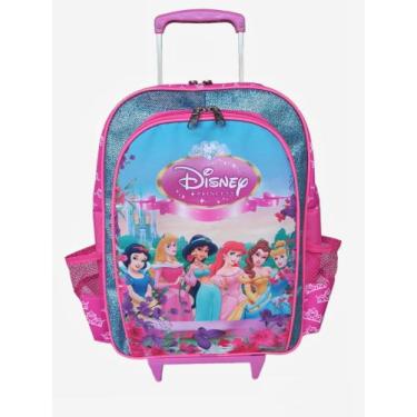 Imagem de Mochila de Rodinhas Mochilete Frozen infantil escolar meninas bolsa ro