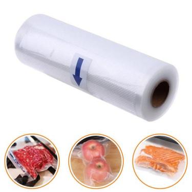 Imagem de Rolo Saco Plástico Seladora Vácuo Ranhuras 5m 15cm Gold Sand