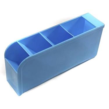 Imagem de Porta Lápis Treco Organizador Mesa Escritório Caneta rack - Azul - Lut
