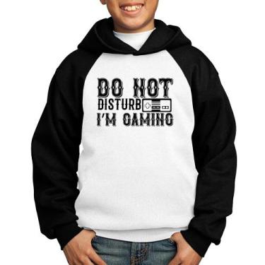 Imagem de Moletom Infantil Do Not Disturb I'm Gaming - Foca na Moda, Branco, Pre