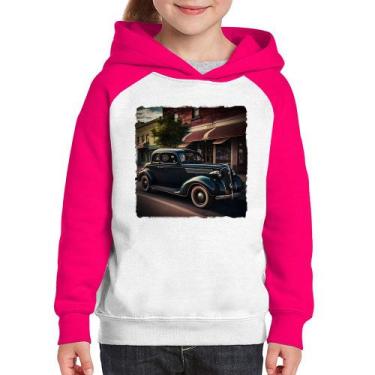 Imagem de Moletom Infantil Carro vintage na cidade - Foca na Moda, Branco, Rosa,