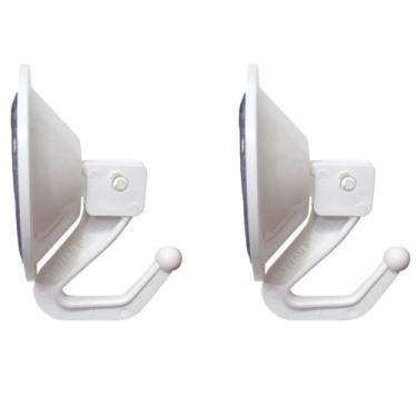 Imagem de Kit 2 Porta Toalha Cabide Branco Com Ventosa - Daivak