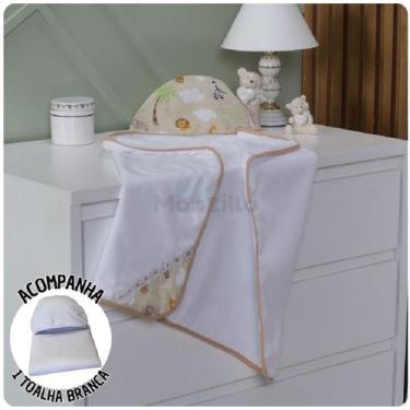 Imagem de KIT 2 Toalhas de Banho Capuz Bebê Estampas - Monzilo Baby Kids, Safari