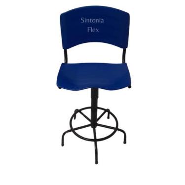 Imagem de Cadeira iso caixas alta com base de ferro  fixa para recepçao balcao m