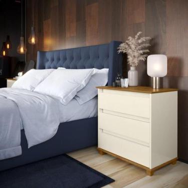 Imagem de Mini Cômoda E-J Modelo Retrô Com Pés em Madeira Maciça Puxadores Inter