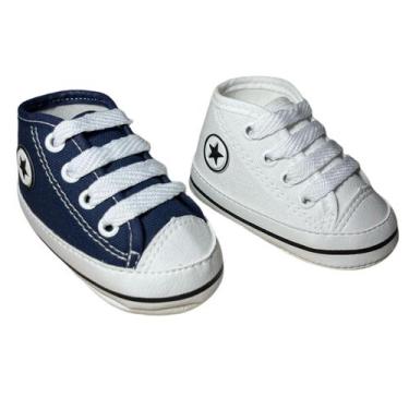Imagem de Kit 2 Pares Tênis Sapatinho De Bebê Cano Alto - Baby's Shoes, Branco, 